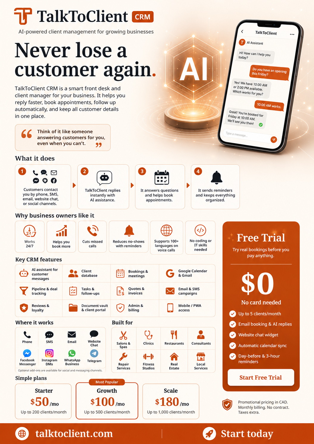 TalkToClient CRM — Complete Platform Overview